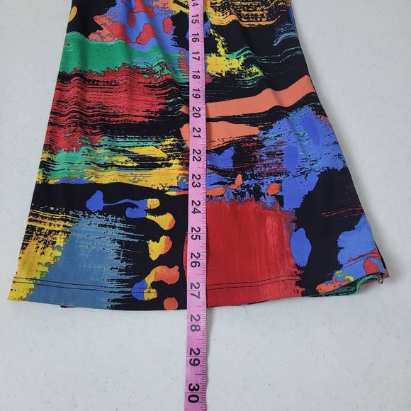 Jess & Jane Womens Large Abstract Tunic Top Button Details Wearable Art Colorful - Picture 8 of 8